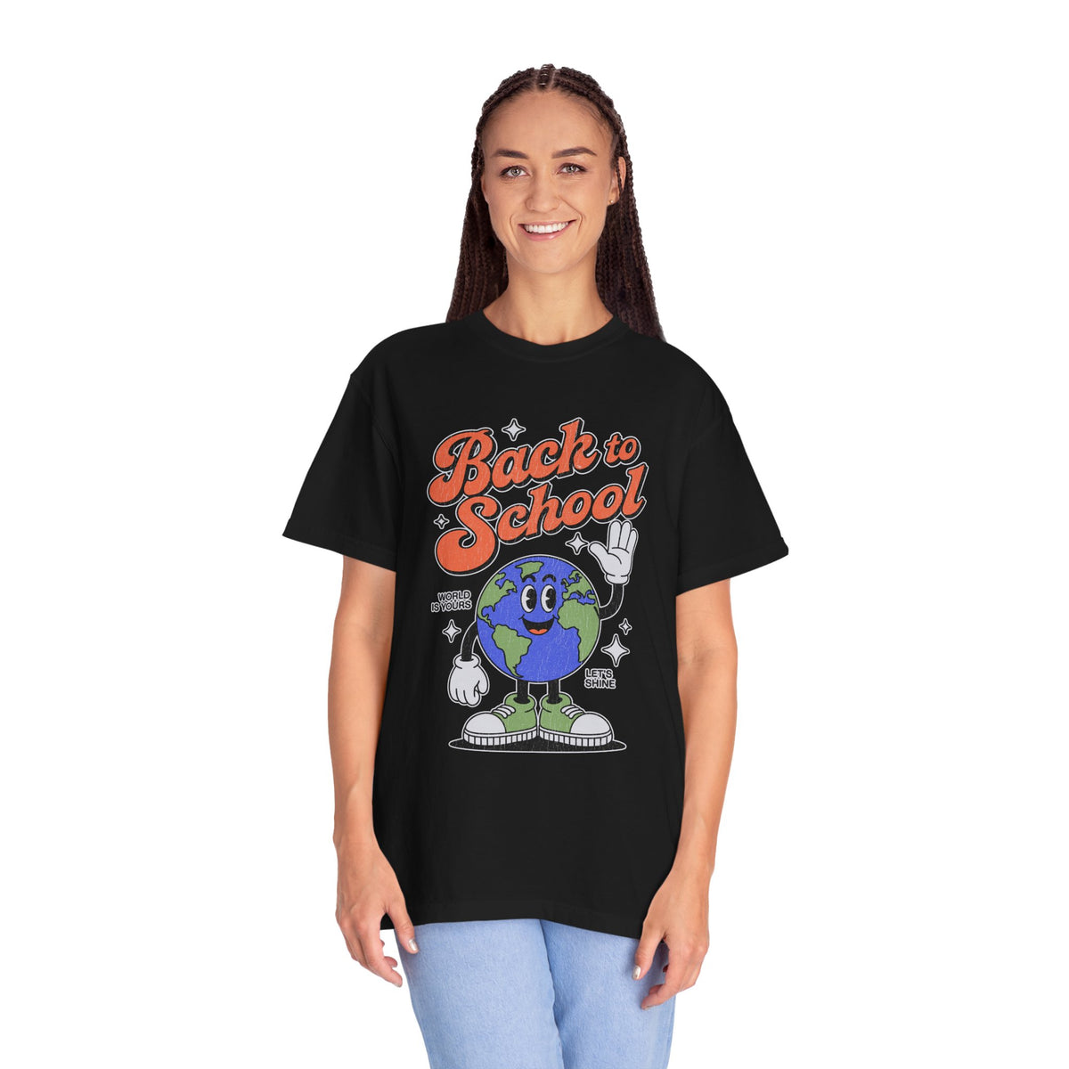 Back to School Earth T-Shirt, Retro Globe Graphic Tee, Teacher First Day Outfit, Student Gift, Classroom Shirt, Geography Educator Gift