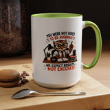 Funny Motivational Office Mug, Results Not Excuses Coffee Cup, Tough Love Gift for Employee, Coworker, Boss or Entrepreneur, Workplace Humor