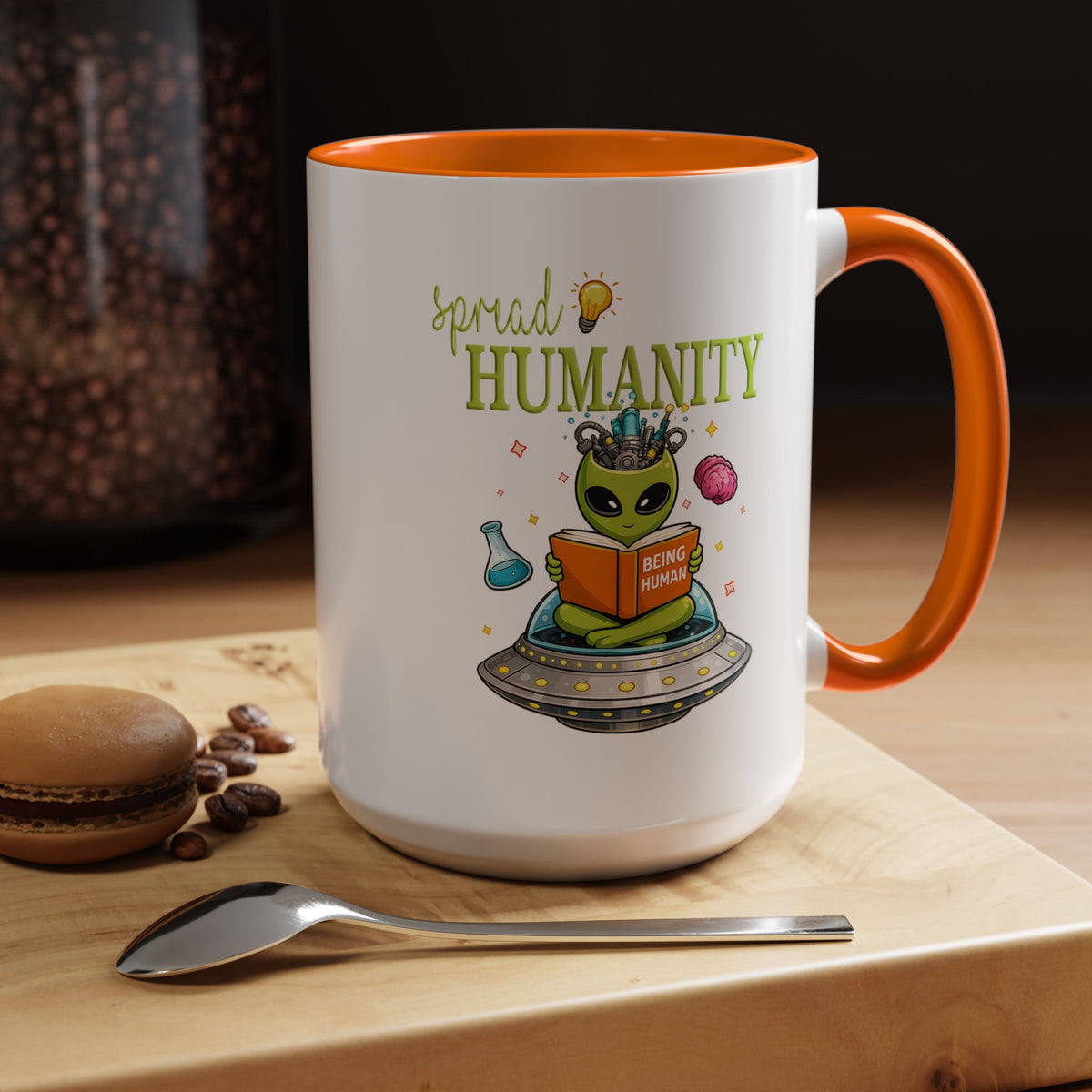 Funny Alien Mug, Being Human Is Weird Coffee Mug, Nerdy Sci-Fi Humor Cup, Alien Lover Gift