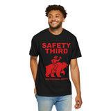 Comfort Colors Safety Third Shirt, Funny Blue Collar Worker Tee, Construction Humor Shirt, Tradesman Gift, Professional Amateur Graphic Tee