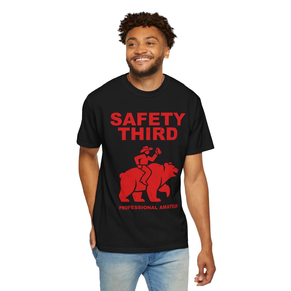 Comfort Colors Safety Third Shirt, Funny Blue Collar Worker Tee, Construction Humor Shirt, Tradesman Gift, Professional Amateur Graphic Tee