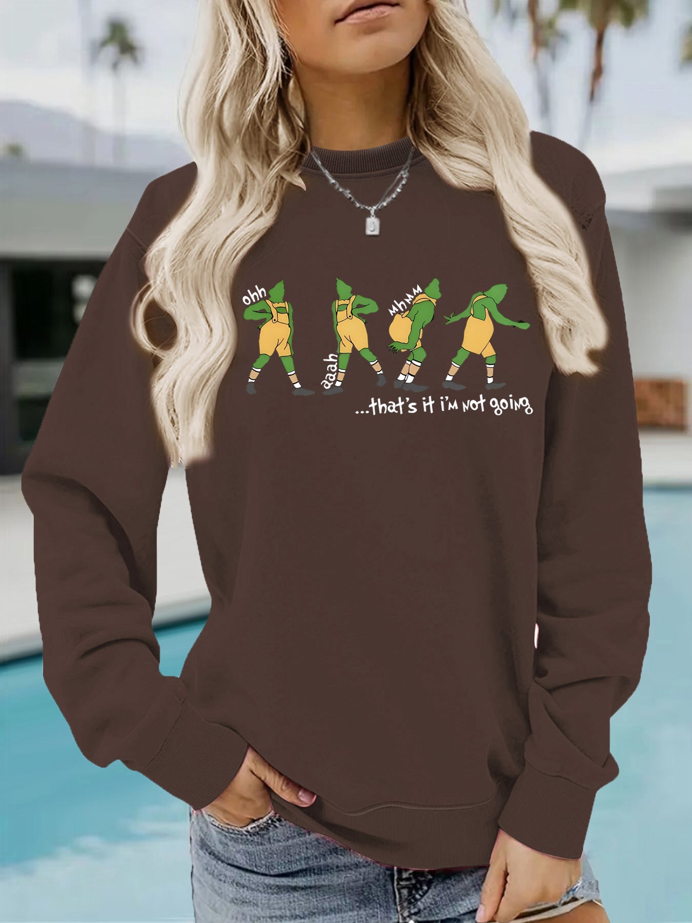 Cartoon letter printed pullover sweatshirt sweatshirt