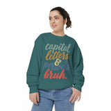 Capital Letters and Periods Bruh Sweatshirt, Funny Grammar Teacher Crewneck, English ELA Educator Gift, Back to School Pullover for Women