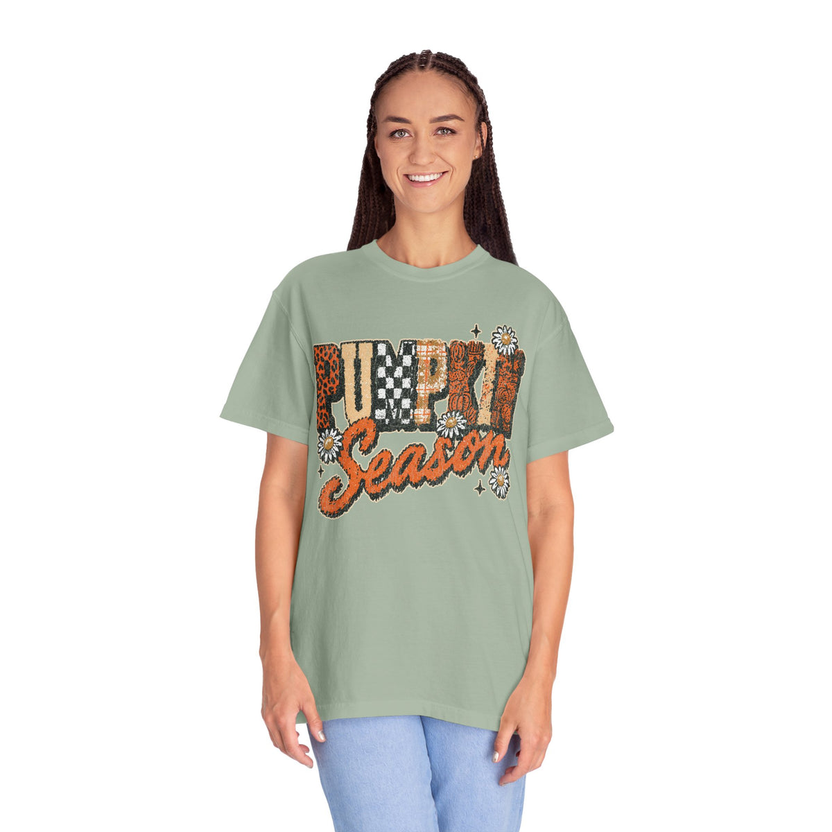 Pumpkin Season Shirt, Retro Leopard Checker Fall Graphic Tee, Cute Autumn Gift for Women, Cozy Thanksgiving October Outfit for Her
