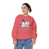 We Boo at Dawn Ghost Sweatshirt, Funny Halloween Witch Broom Pullover, Cute Spooky Season Gift for Friends and Ghost Lovers, October Outfit