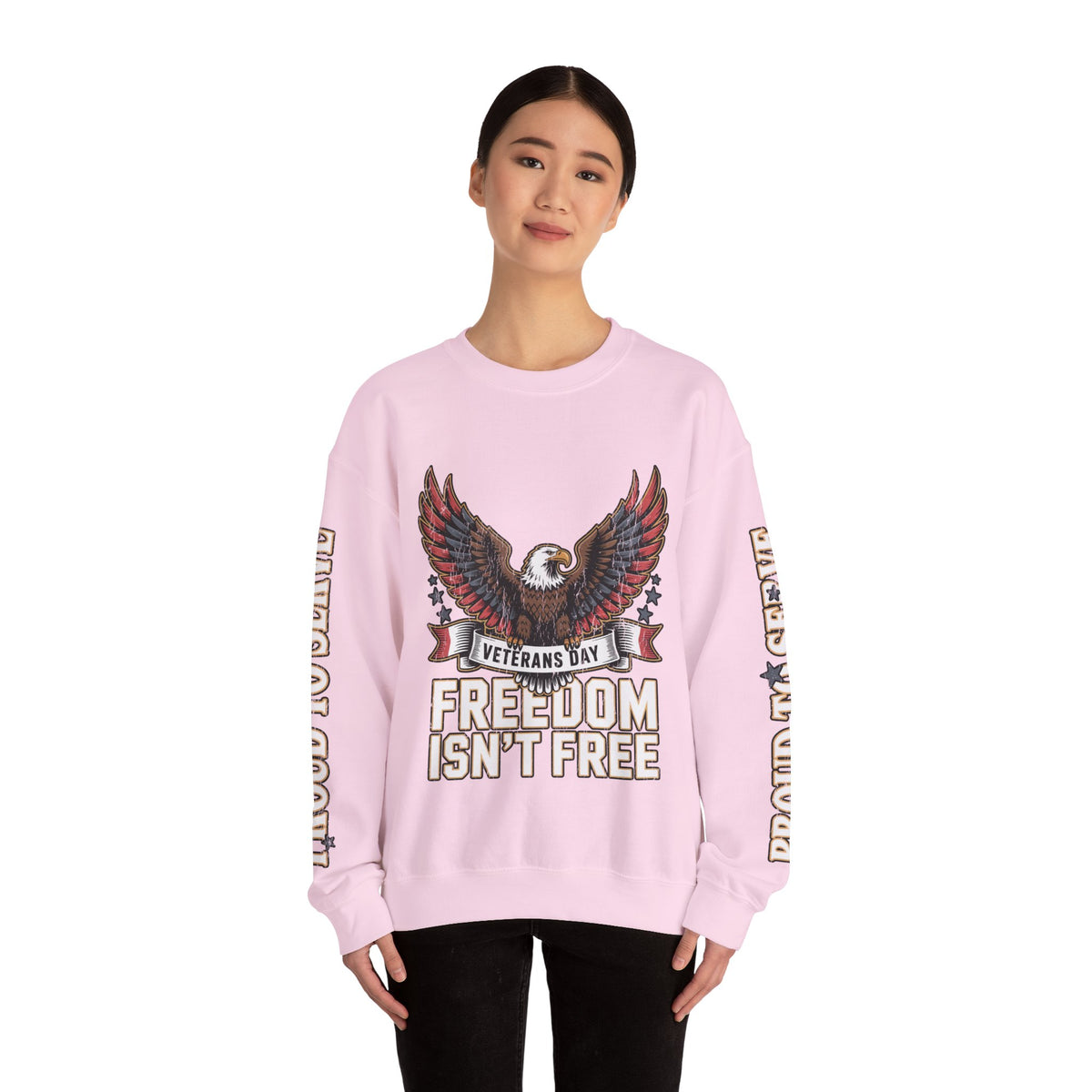 Veterans Day Sweatshirt, Freedom Isn't Free Eagle Pullover, Patriotic Military Top, Veteran Gift, American Pride, USA Clothing
