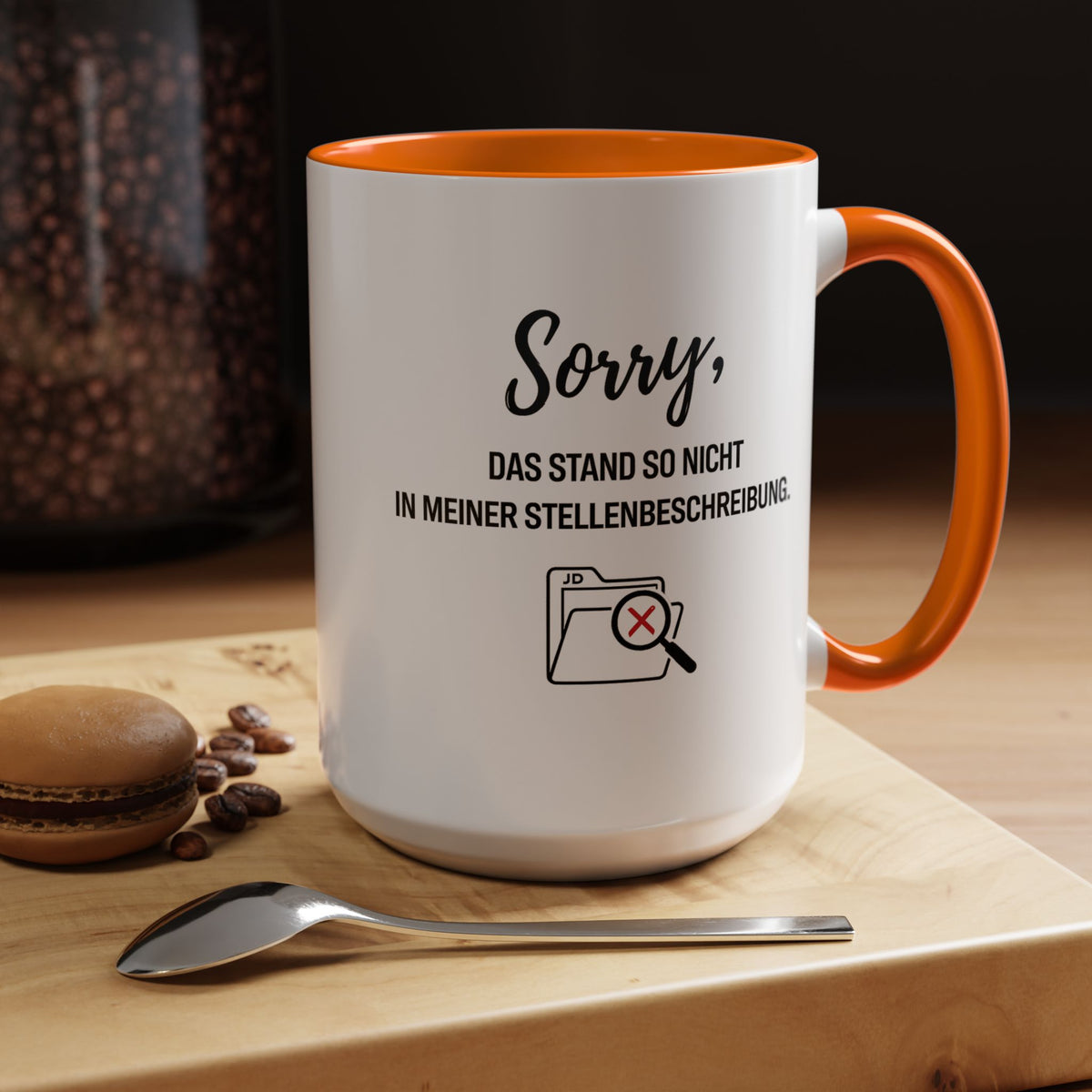 Sorry Das Stand So Nicht In Meiner Stellenbeschreibung Coffee Mug, Funny German Office Joke Gift for Coworkers, Sarcastic Job Description Ceramic Tea Cup with Pink Handle
