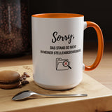 Sorry Das Stand So Nicht In Meiner Stellenbeschreibung Coffee Mug, Funny German Office Joke Gift for Coworkers, Sarcastic Job Description Ceramic Tea Cup with Pink Handle