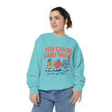 You Can Do Hard Things Teacher Sweatshirt, Motivational School Graphic Crewneck, Positive Classroom Gift for Educators