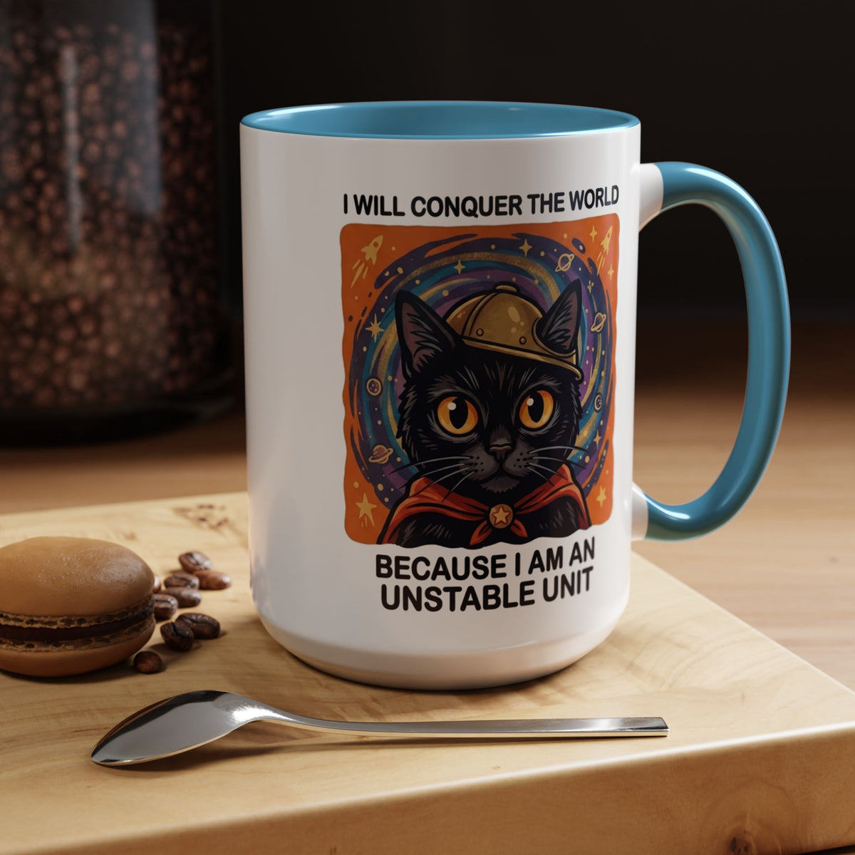 Funny Black Cat Coffee Mug, Unstable Unit Cat Mug, Sarcastic Cat Lover Gift, Introvert Humor Mug, Quirky Cat Mom Coffee Cup