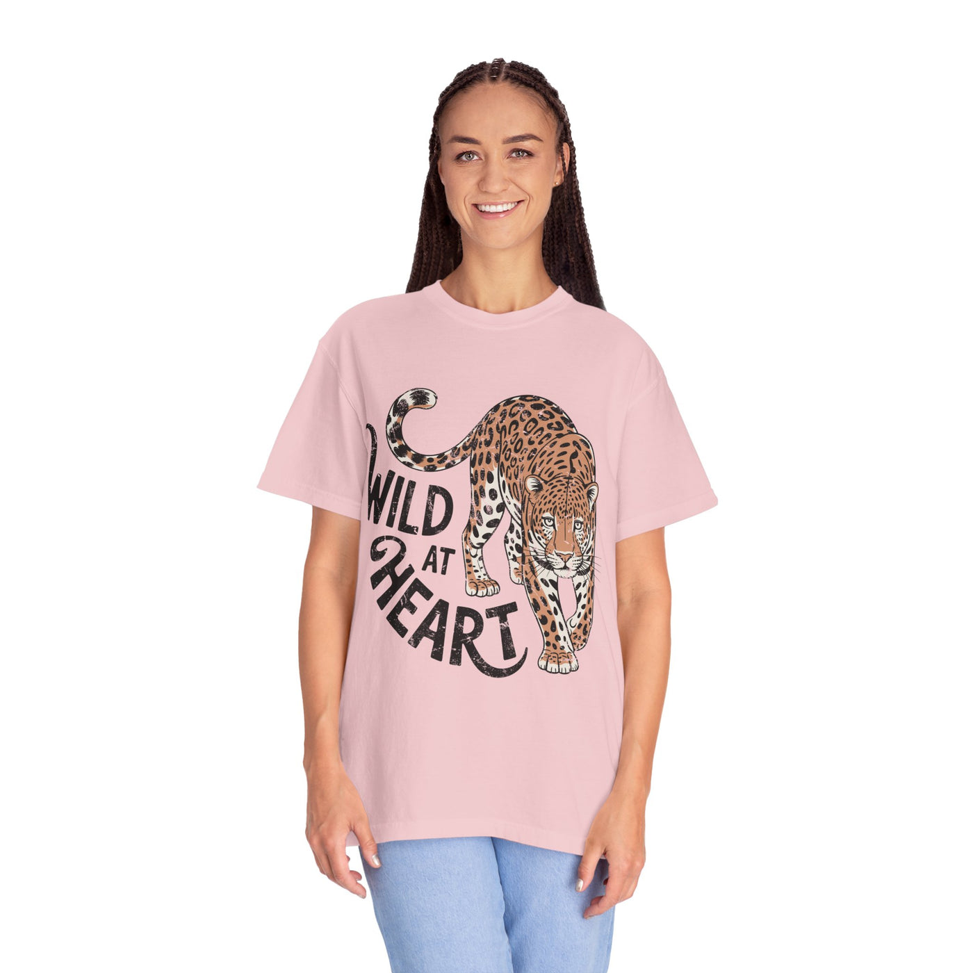 Leopard Graphic Comfort Colors Shirt, Wild At Heart Leopard Tee, Boho Animal Print Shirt, Safari Lover Gift for Women