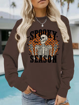 Halloween printed loose hoodie