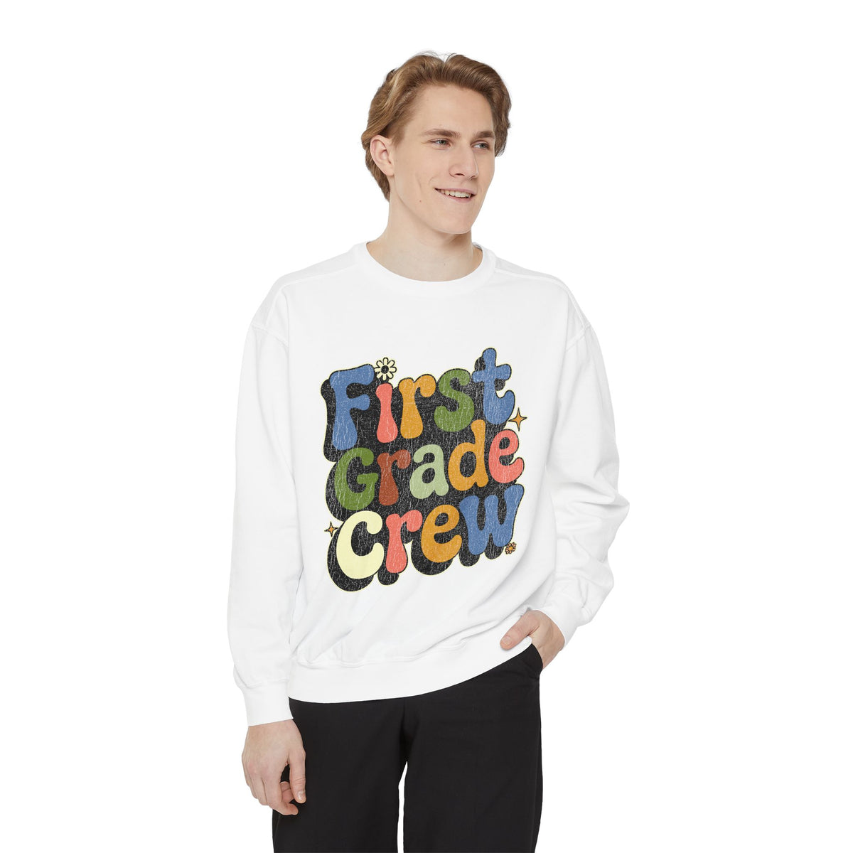First Grade Crew Sweatshirt, Retro Teacher Team Crewneck, Elementary School Staff Gift, First Day Classroom Outfit, Grade One Team Pullover