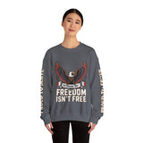 Veterans Day Sweatshirt, Freedom Isn't Free Eagle Pullover, Patriotic Military Top, Veteran Gift, American Pride, USA Clothing