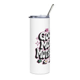Good Morning Skinny Tumbler, Funny Coffee Cup, Sarcastic Drinkware, Adult Humor Gift for Her, Sassy Office Gift, Floral Travel C