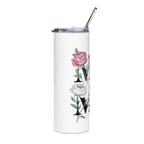 Floral Mama Skinny Tumbler, Personalized Mom Drink Cup, Botanical Mothers Day Gift, Feminine Coffee Cup, Gift for Mom, Floral Drinkware