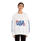 USA Patriotic Sweatshirt, American Flag Ribbon Pullover, Vintage Stars and Stripes Top, Fourth of July Outfit, Americana Gift for Women
