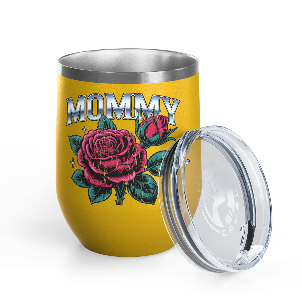 Mommy Rose Wine Tumbler, Pink Floral Cup, Mother's Day Gift for Mom, Birthday Present for Mama and Floral Lovers