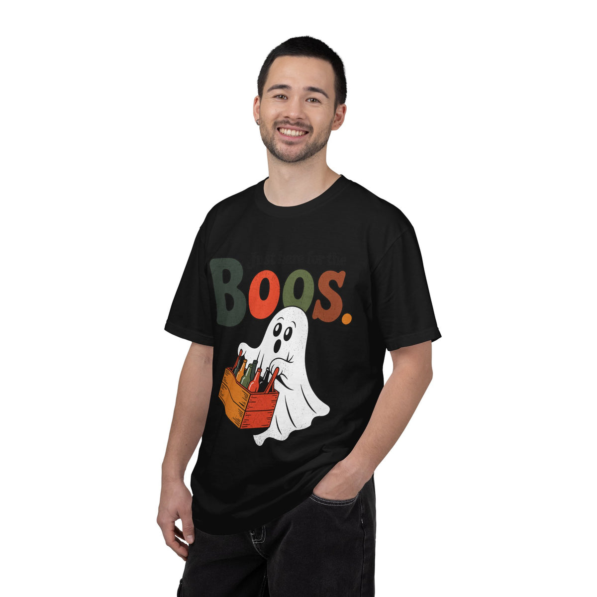 Funny Halloween Ghost Shirt, Where My Boos At Graphic Tee, Spooky Season Drinking Gift for Beer Lover, Fun Adult Costume Party Outfit