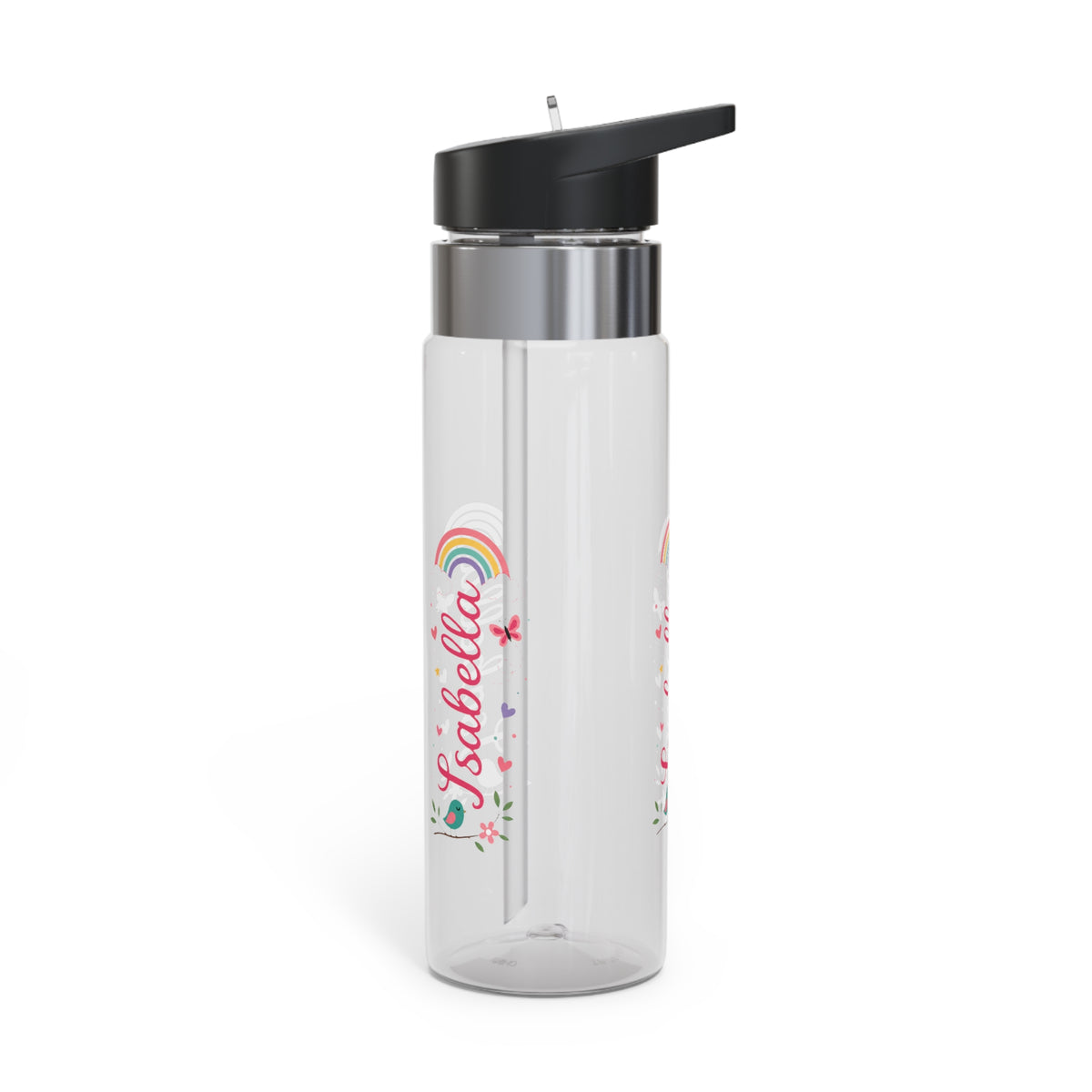 Personalized Butterfly Kids Water Bottle, Cute Girl Birthday Gift, Floral Rainbow Bottle, Nature Theme School Bottle, Girls Hydration Gift