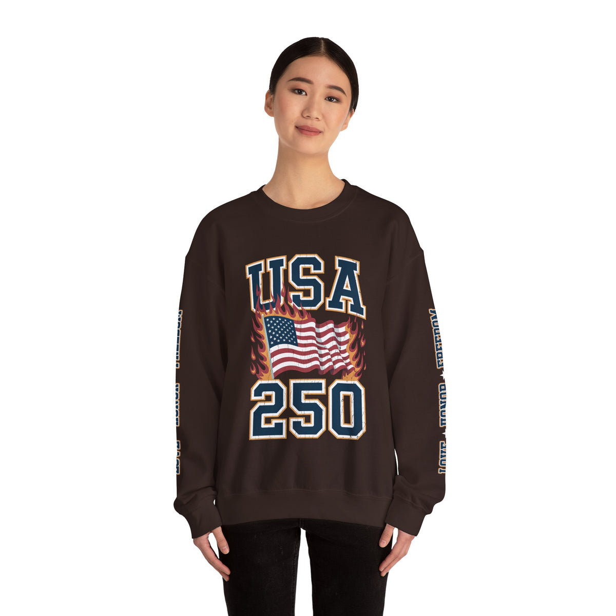 USA 250 Sweatshirt, American Flag Crewneck, Patriotic Pullover, USA 250th Anniversary Gift, Fourth of July Shirt, Americana Top