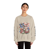 Personalized Hunting Family Sweatshirt, Custom Deer Patriotic Pullover, American Flag Floral Crewneck, Family Gift, Outdoorsman Shirt
