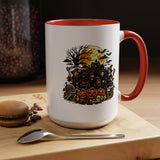 Halloween Witch Coffee Mug, Spooky Reaper and Pumpkin Cup, Gothic Horror Gift for Halloween Lover, Haunted House October Drinkware