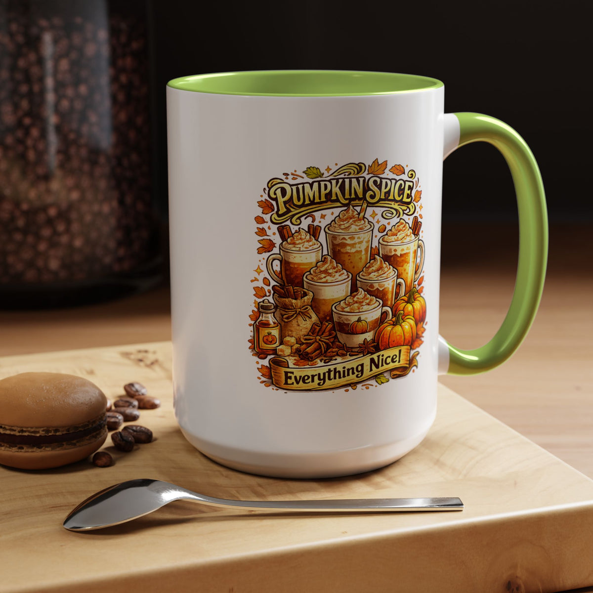 Pumpkin Spice Coffee Mug, Everything Nice Fall Cup, Autumn Latte Gift for Coffee Lover, Thanksgiving Hostess or Pumpkin Season Fan