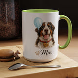 Personalized Dog Portrait Mug, Custom Pet Name Coffee Mug, Dog Lover Gift for Pet Parents, Memorial or Birthday Dog Mug