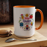 Personalized Teacher Mug with Name, Thank You Coffee Cup from Students, End of School Appreciation Gift, Colorful Classroom Keepsake