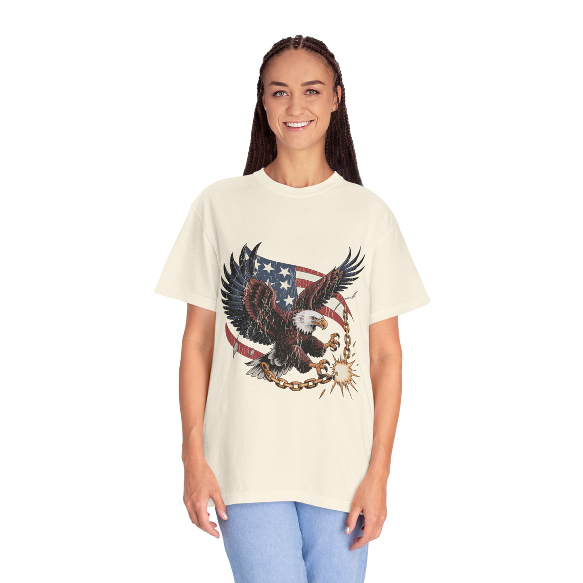 Patriotic Eagle Shirt, American Flag T Shirt, Bald Eagle Military Tee, Veteran Gift, USA Graphic Shirt, Fourth of July Patriotic Top