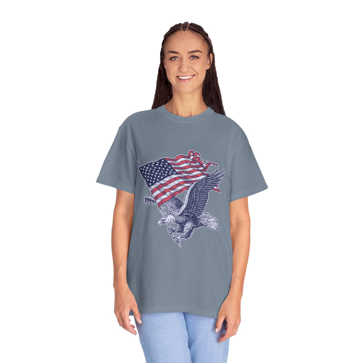 Bald Eagle American Flag Shirt, Retro Patriotic Graphic, Gift for USA Pride Fans, Fourth of July Celebrations and Everyday Clothing