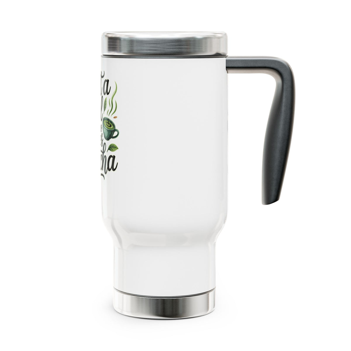 Matcha Lover Travel Mug with Handle, Just a Girl Who Loves Matcha, Green Tea Coffee Cup, Cute Cafe Gift for Her, Cozy Drinkware