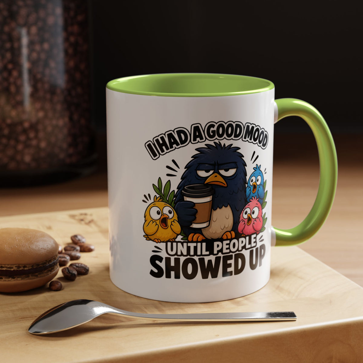 Funny Introvert Bird Coffee Mug, Grumpy Bird Coffee Mug, I Had a Good Mood Until People Showed Up Mug, Coworker Gift, Office Humor Mug