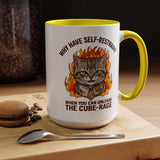 Funny Angry Cat Coffee Mug, Cube Rage Office Mug, Cat Lover Humor Gift, Workplace Stress Mug, Coworker Gift for Cat Owners