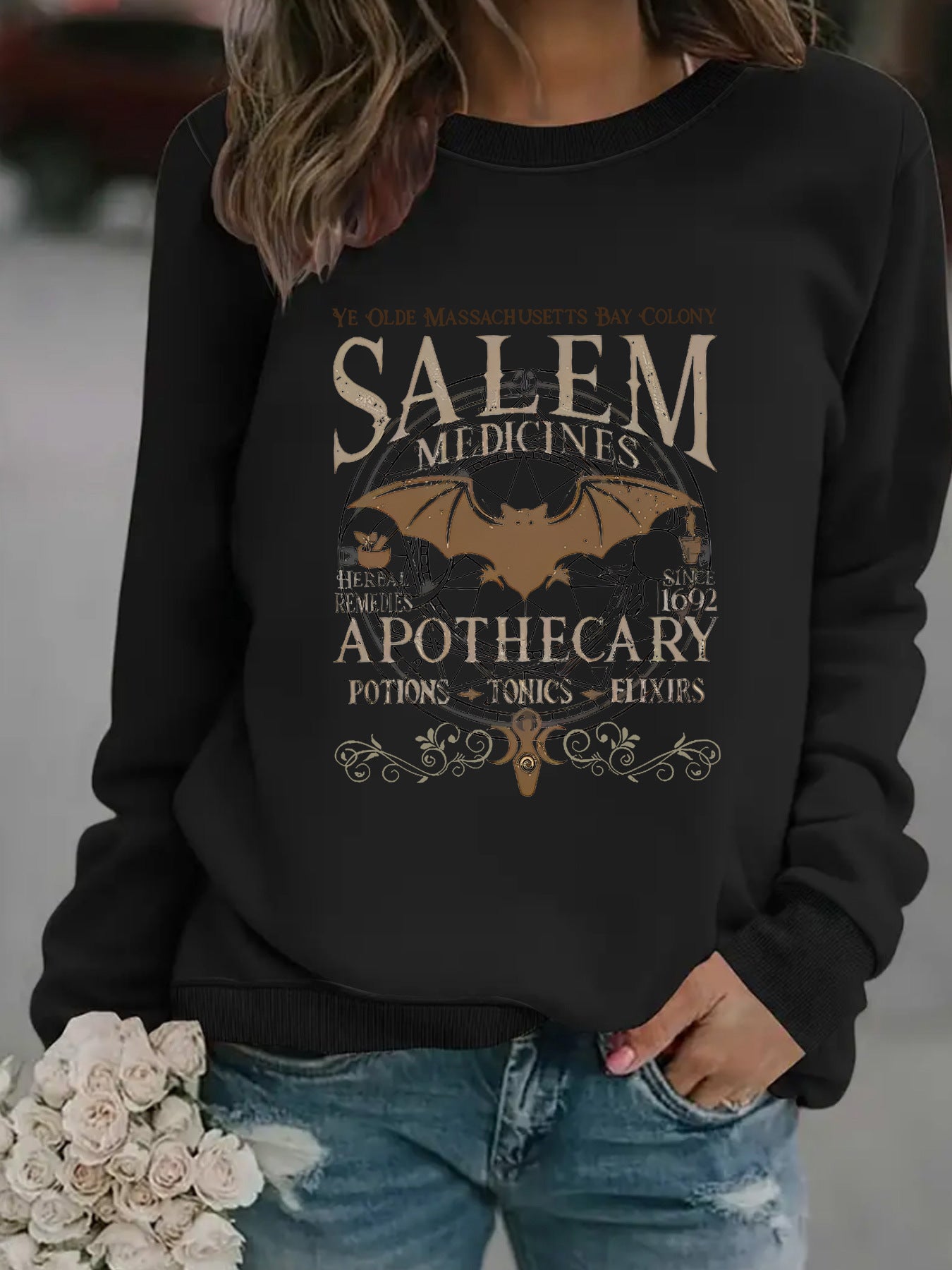 Printed pullover sweatshirt sweatshirt