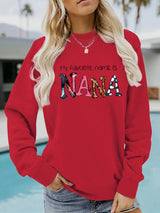 Round neck NANA printed pullover sweatshirt sweatshirt sweatshirt