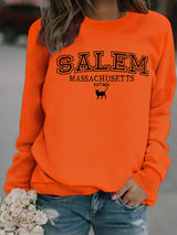 Halloween cat patterned hoodie