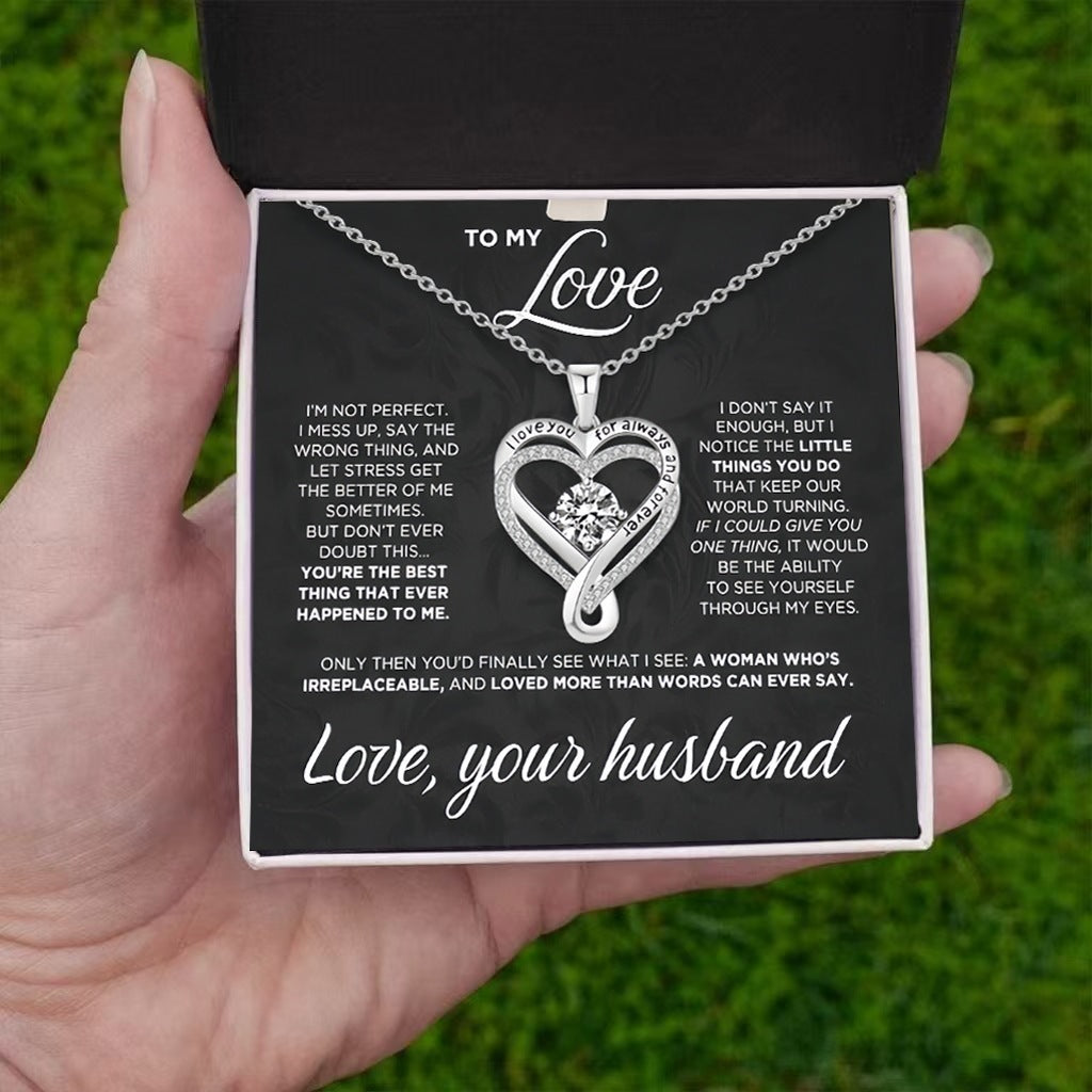 Eternal Heart Necklace for Women Heart PendantChoker Necklace Neck Chain