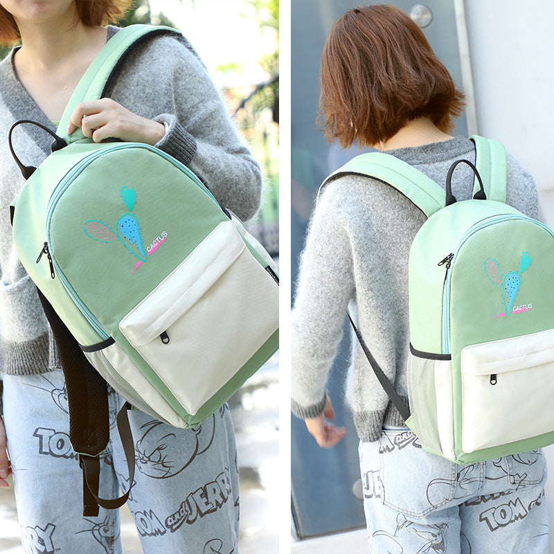ins School bag USB backpack girl junior high school students Mori three piece backpack fashion
