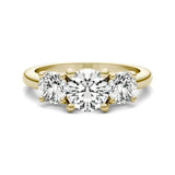 3 CTW AGI Certified Lab Grown Diamond (G-VS) Three Stone Engagement Ring in of 14K Gold