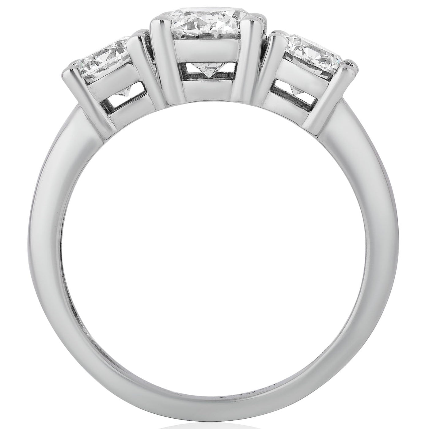 3 CTW AGI Certified Lab Grown Diamond (G-VS) Three Stone Engagement Ring in of 14K Gold