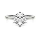 2.00 CTW AGI Certified Lab Grown Diamond Solitaire Engagement Ring – G-VS Clarity, 14K White Gold