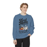 Tired Moms Book Club Comfort Colors Sweatshirt, Running on Coffee Chaos and Chapters Shirt, Book Lover Mom Gift