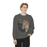 Wild at Heart Leopard Comfort Colors Sweatshirt, Leopard Graphic Crewneck, Animal Lover Sweatshirt, Safari Style Gift