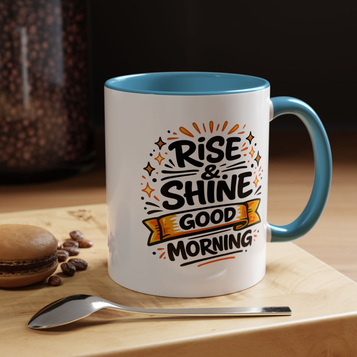 Rise and Shine Coffee Mug, Good Morning Motivational Cup, Cheerful Coworker Gift, Positive Office Desk Decor for Teacher or Coffee Lover