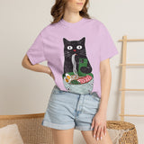 Black Cat Ramen Shirt Comfort Colors Tee, Funny Cat Lover Graphic Shirt, Introvert Cat Eating Noodles Tee, Japanese Foodie Gift