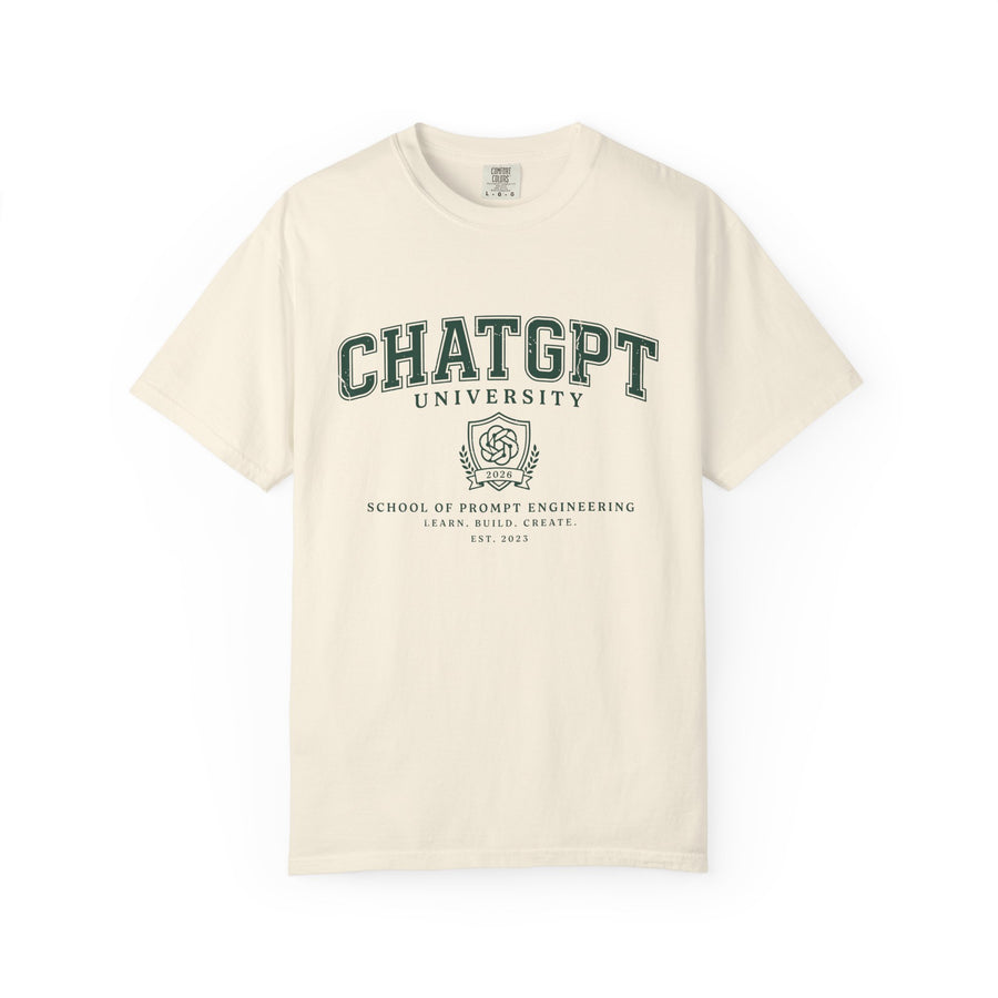 ChatGPT University T-Shirt, Prompt Engineering Graphic Tee, AI Student Gift, Funny Tech Shirt, Coder Graduation Campus Outfit 2026