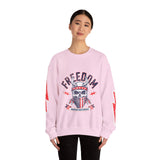 Freedom American Independence Sweatshirt, Patriotic Skull Crewneck, USA Flag Pullover, Fourth of July Outfit, Americana Gift for Him