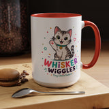 Cute Cat Lover Mug, Personalized Cat Name Coffee Cup, Whisker Wiggles Cat Mom Gift, Funny Kitty Mug for Pet Owners and Cat Lovers